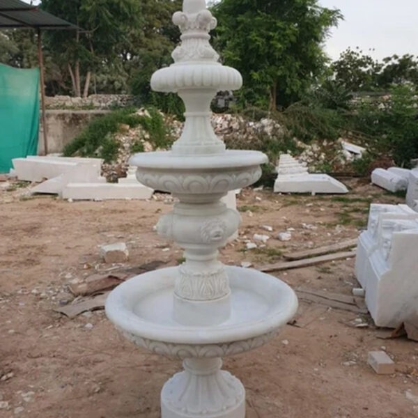 2 tier white marble fountain