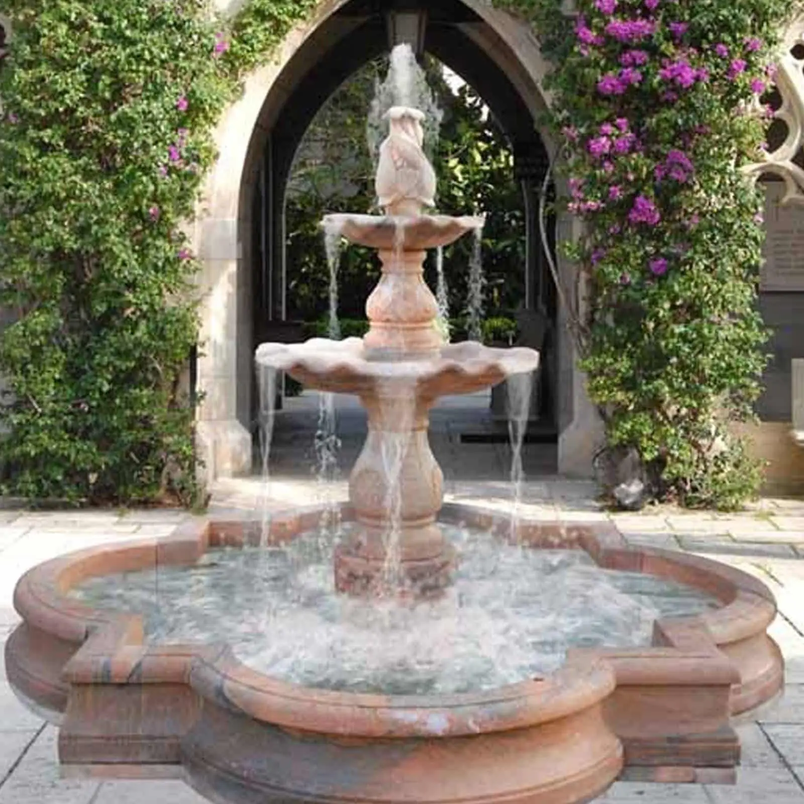 Pink Sandstone Fountain